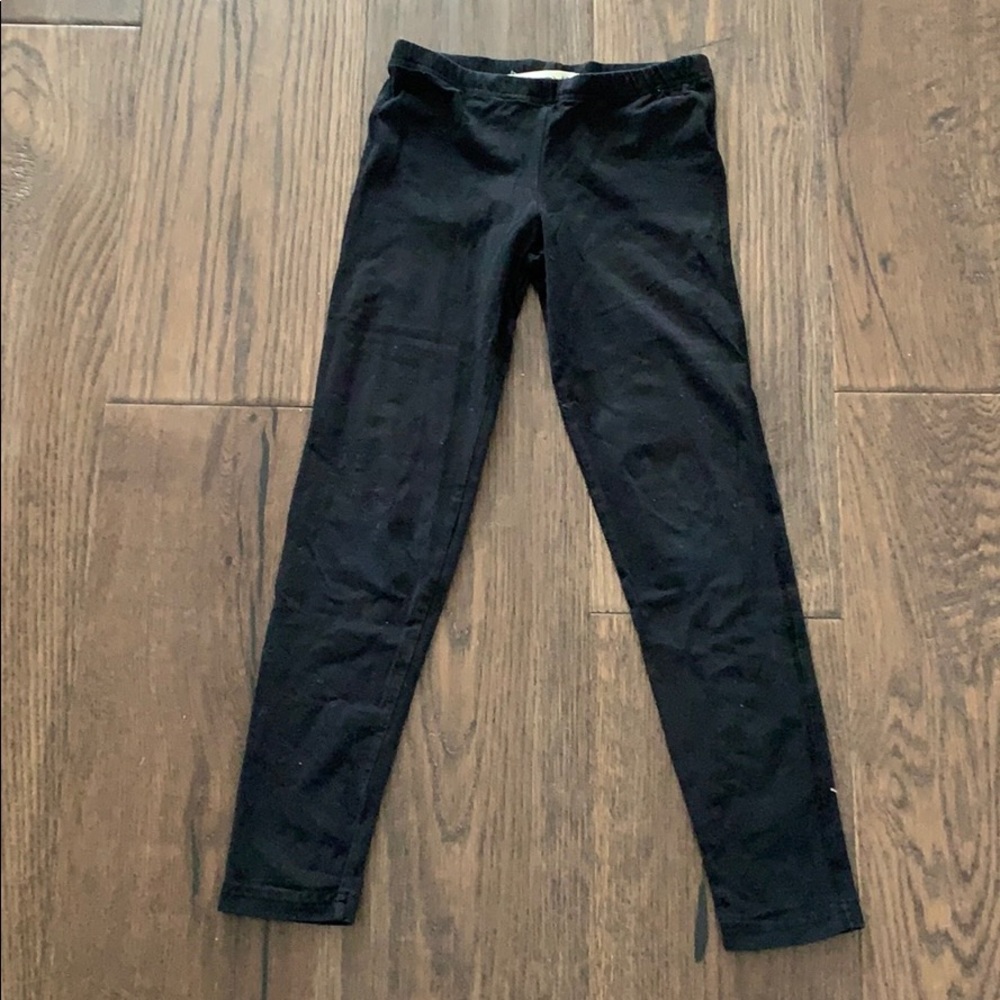 Kids Black Plain Leggings - size 7